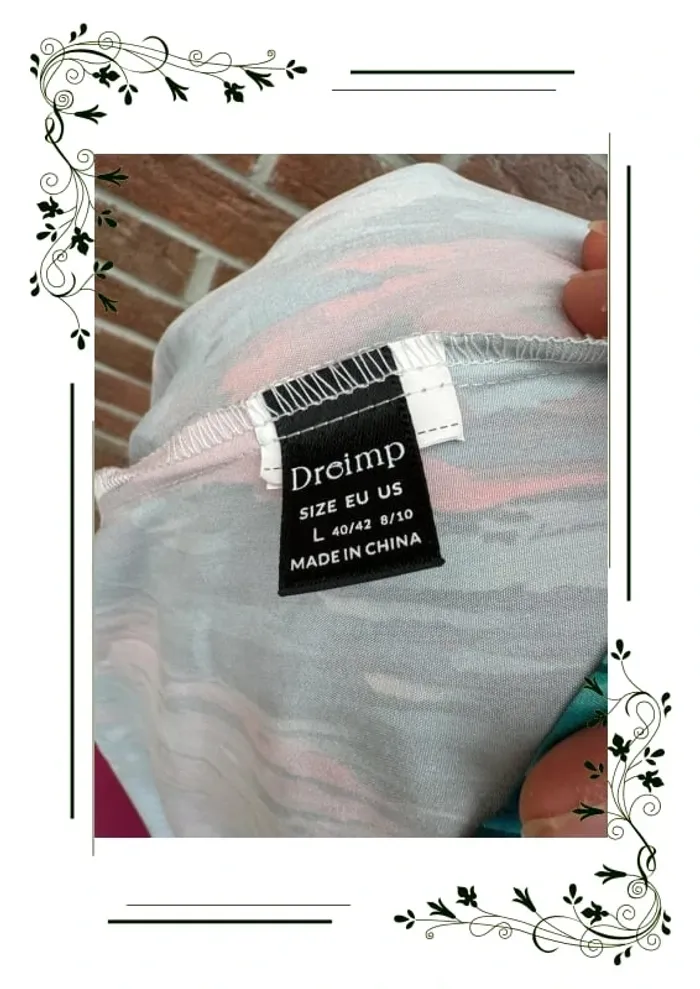 SHEIN Robe imprimée manches longues  bouffantes ceinturée - photo numéro 4
