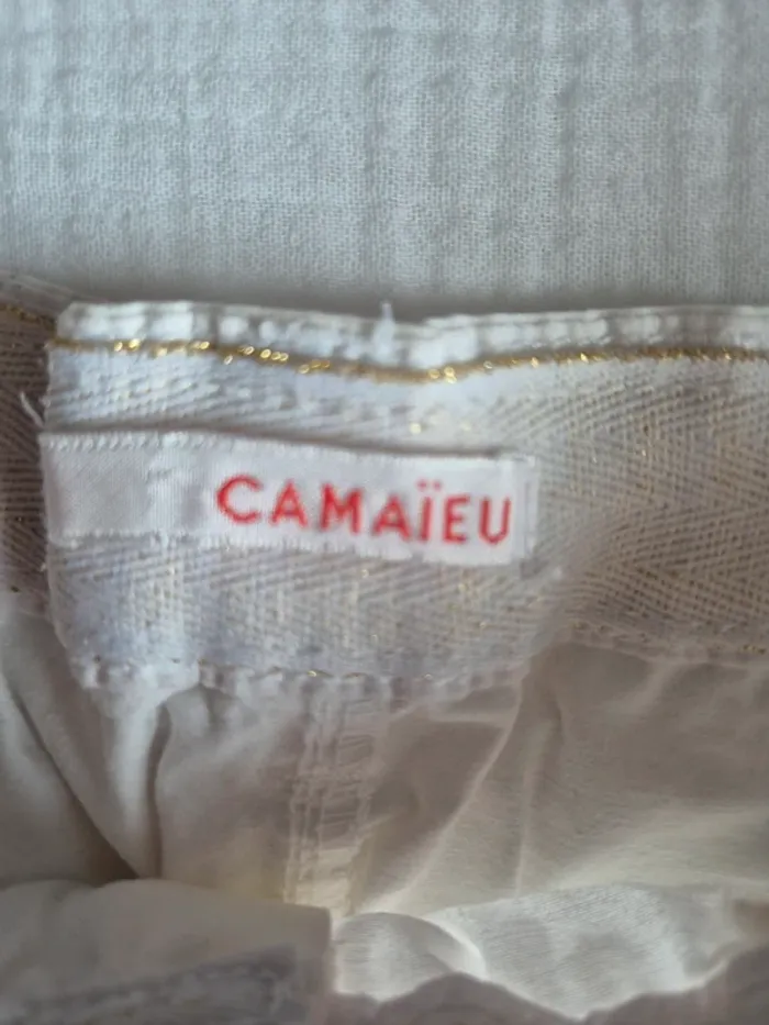 Short blanc Camaïeu bouton zèbre taille L - photo numéro 3