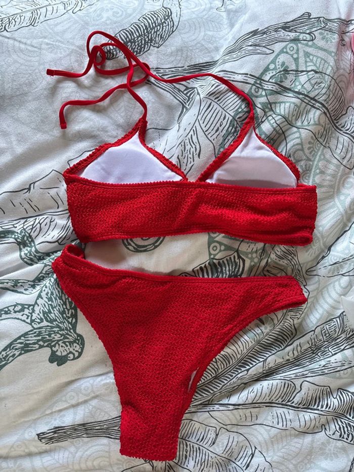 Bikini rouge avec jupe transparente Shein - photo numéro 8