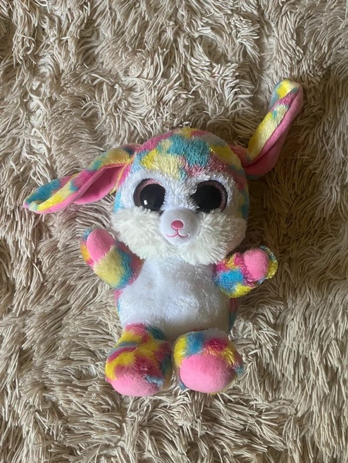 Troody - Brilloo Friends peluche lapin jaune rose bleu et blanc