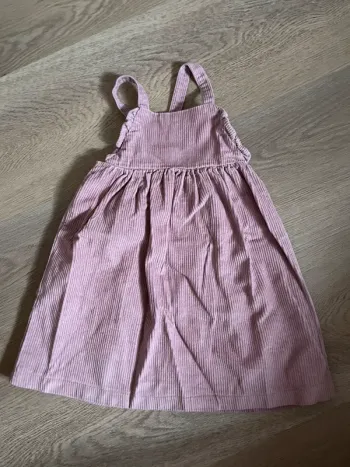 Robe velours côtelé vieux rose