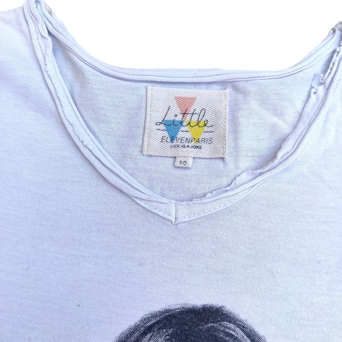 T-shirt fille 10 ans - Little Eleven - blanc imprimé Kate Moss - photo numéro 5