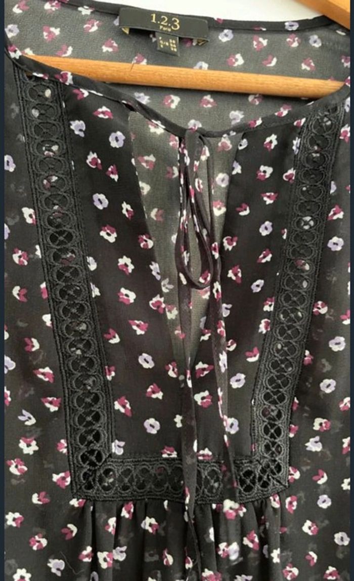 Blouse transparent en mousseline décolleté M/38 - photo numéro 8