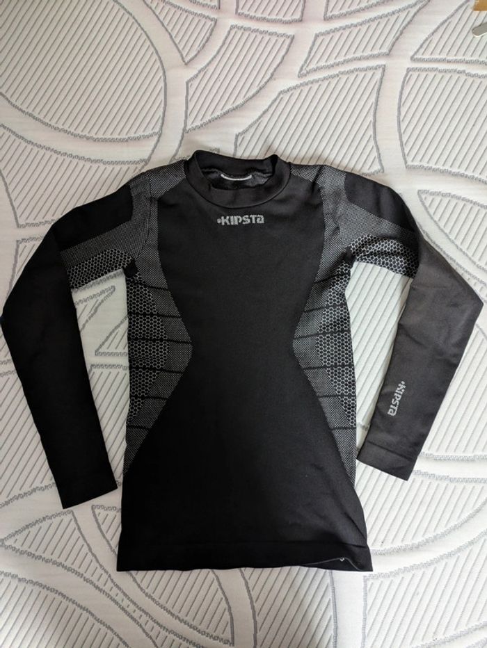 Tee shirt sous vêtement technique kipsta noir 8 ans