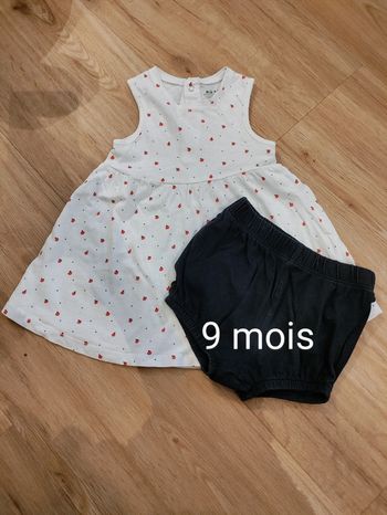 Ensemble robe + bloomer 9 mois 69-72cm