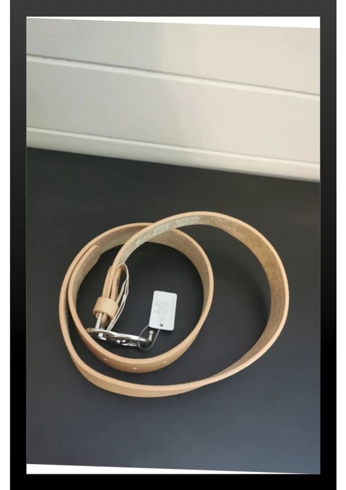 Ceinture en cuir beige femme - photo numéro 3