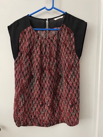 Chemisier noir et rouge femme / camaïeu
