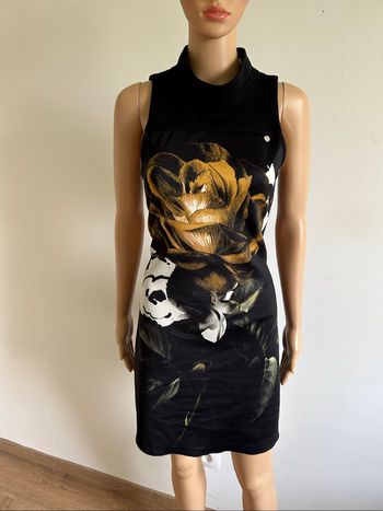 Robe noire et imprimée sans manches Rinascimento taille S bon état