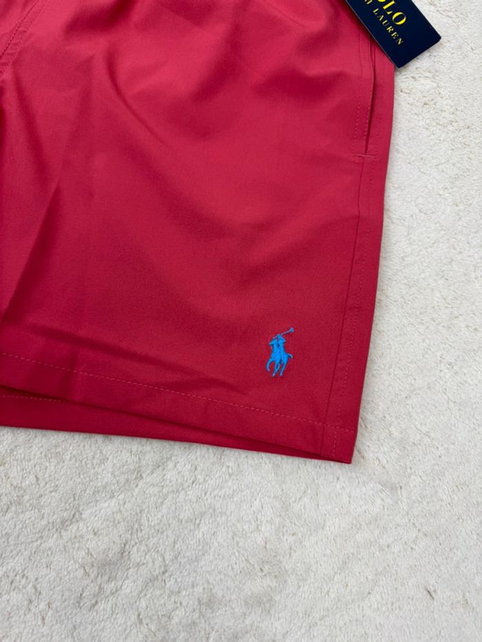 Short de Bain Ralph Lauren Rouge Bordeaux Logo Brodé Neuf Taille S - photo numéro 3