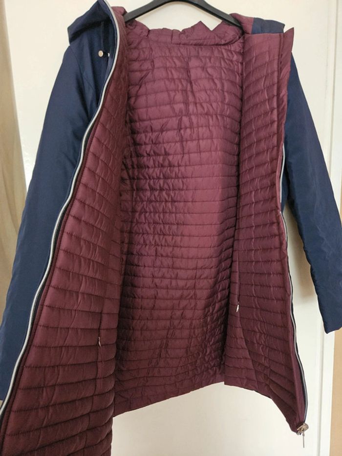 Manteau doudoune réversible bordeaux bleu marine - photo numéro 7