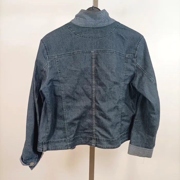 Veste en jean cintrée col montant Mat de Misaine taille 46 style casual chic A885 - photo numéro 2