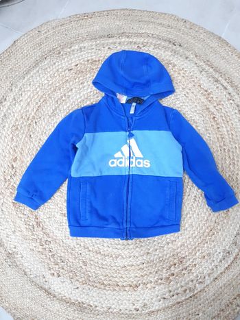 Veste zippée à capuche Adidas 12/18 mois
