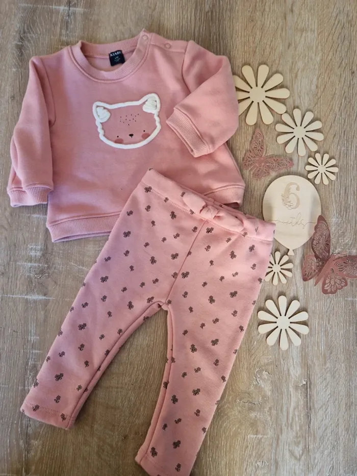 Ensemble sweat et jogging molletonné rose kiabi bébé fille