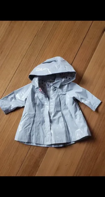 Imperméable ciré veste pluie fleurie automne mi saison deperlante bébé fille intemporel neuve