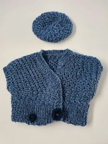 Gilet et bonnet 3 - 6 mois fait main