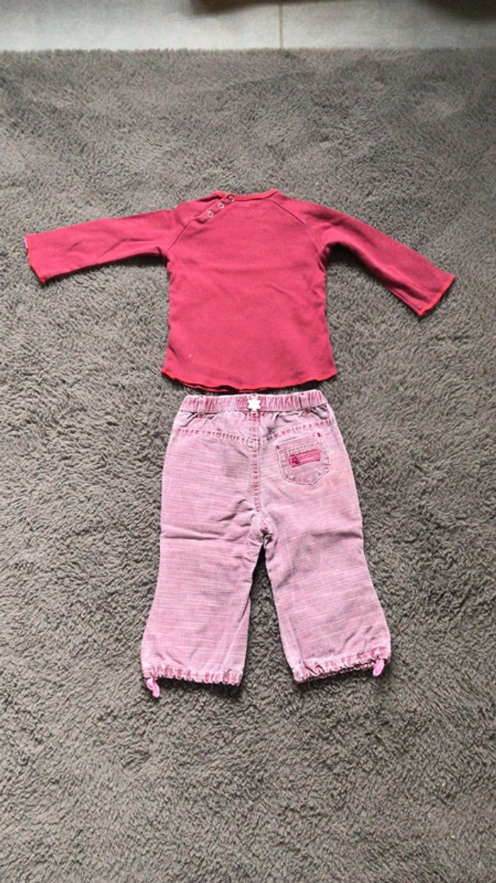 Ensemble teeshirt ML et pantalon 18 mois - photo numéro 2
