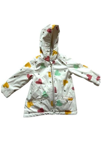 Manteau blouson imperméable blanc cœurs Orchestra 23 mois