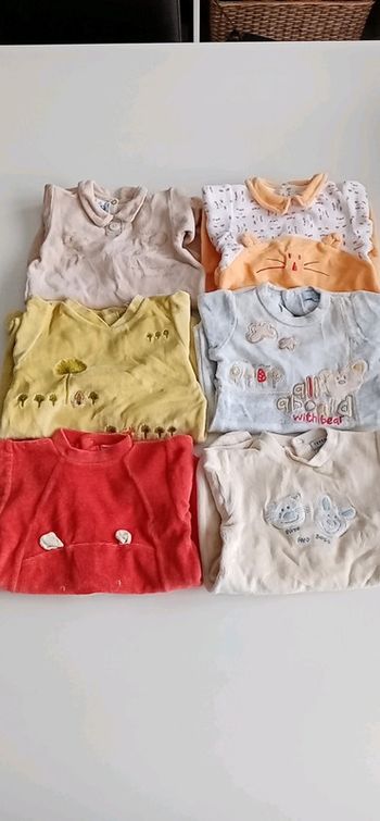 Grenouillères x6 T 1 mois