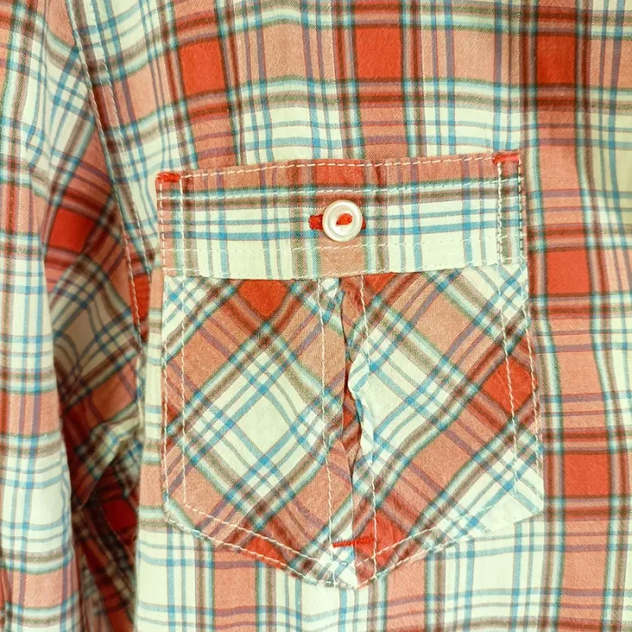 Chemise à carreaux rouges Topman style bûcheron coton élastane taille L  A1296 - photo numéro 5