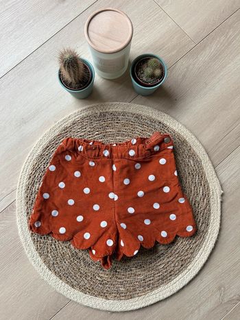 Short velours marron à pois 18 mois
