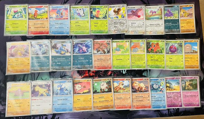 Lot 59 cartes Pokémon Reverses – Série 151 – Sans doubles !