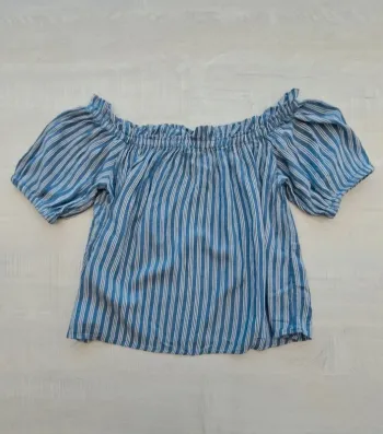 Haut top rayé Bershka - taille S - col Bardot épaules dénudées  - printemps été