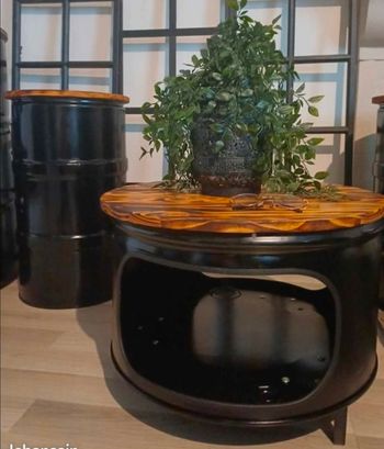 Table basse ronde industriel 