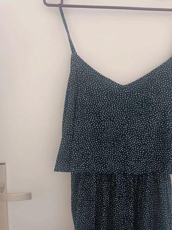 Robe d'été à bretelles, marine à pois blanc effet superposition H&M Taille 38 Neuf