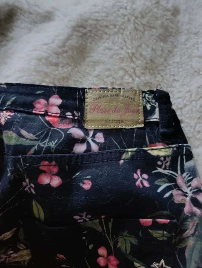 Pantalon jean cotton fleuris place du jour 40 - photo numéro 7