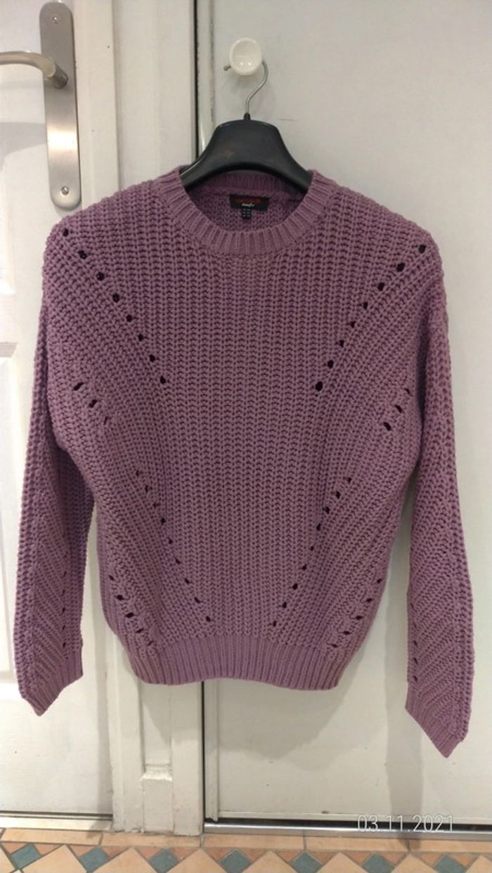 Pull maille violet/mauve