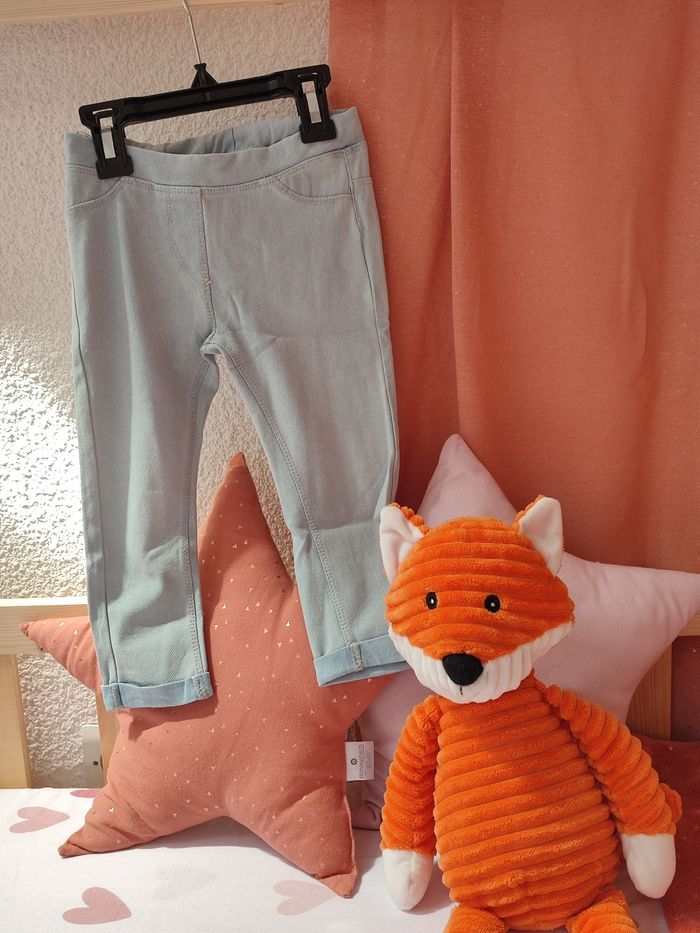 Pantalon Jegging  - Bleu ciel - 24 mois - Très bon état - Gémo
