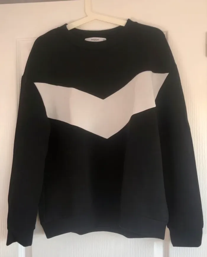 Sweat-shirt sans capuche noir mango