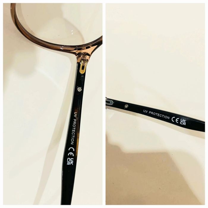 Lot de deux lunettes de repos mixte anti lumière bleu marron miel et gris transparent taille moyenne - photo numéro 4