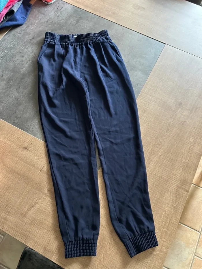 Pantalon fluide femme, promod, taille 34 marine