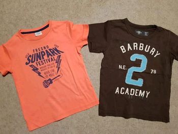 Lot de 2 tee shirts ete garçon 4ans tae h&m très bon etat