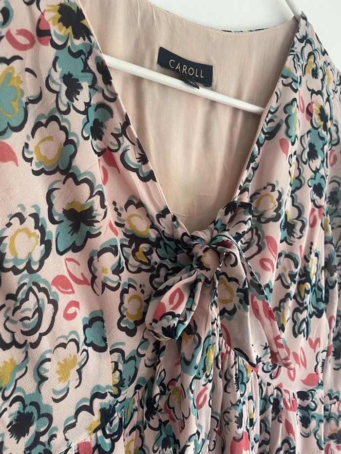 Robe fleurie rose Caroll taille 36 - photo numéro 5