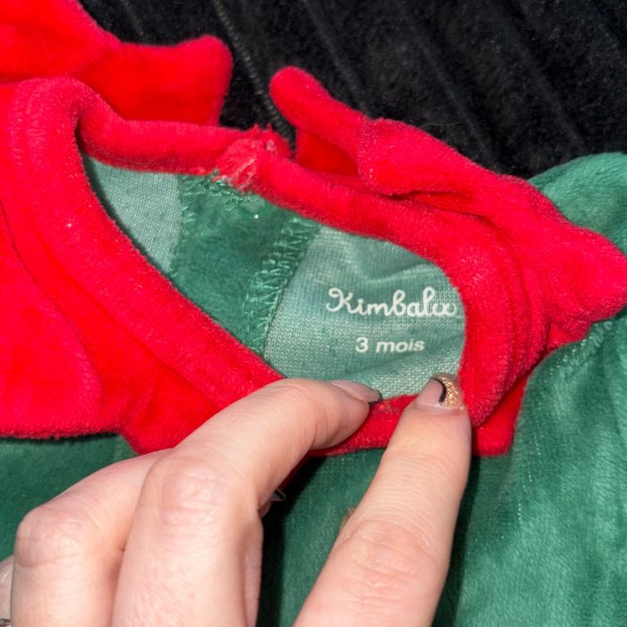 Pyjama Noël velour 3 mois - photo numéro 2