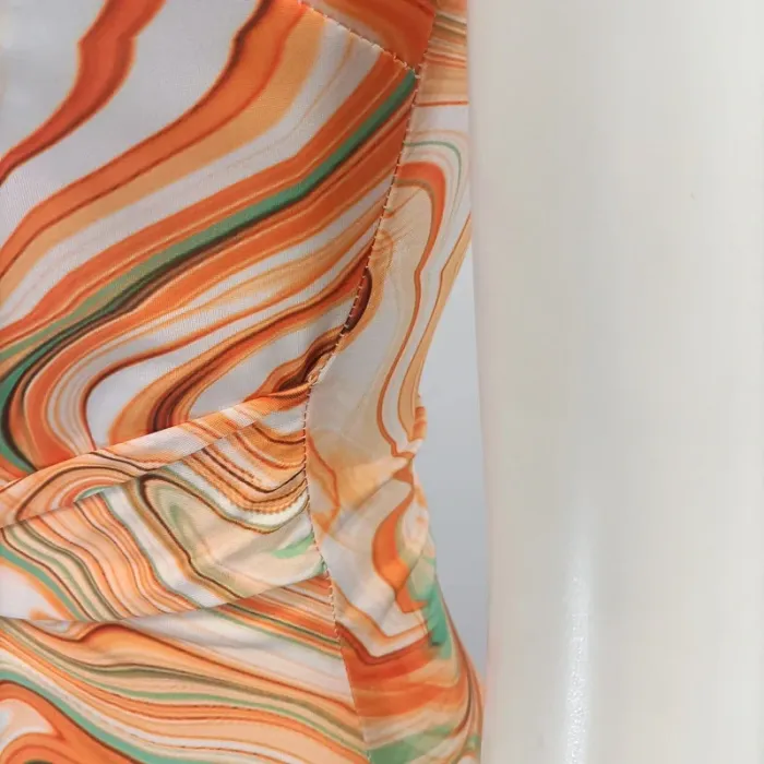 Robe longue vintage 90's - noue à la taille manches asymétriques - photo numéro 8