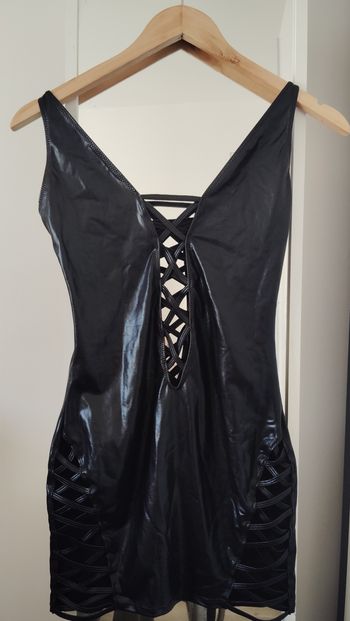 Robe sexy femme simili cuir