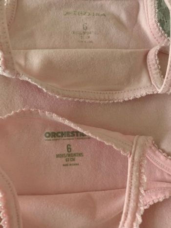 Lot de 6 Bodies à bretelles 6 mois fille - photo numéro 3