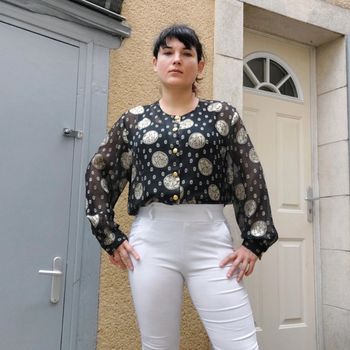 Magnifique blouse Vintage pour taille L/XL