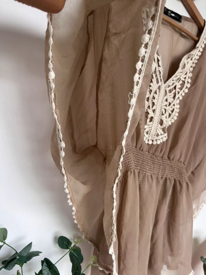 jolie blouse beige dentelle - photo numéro 2