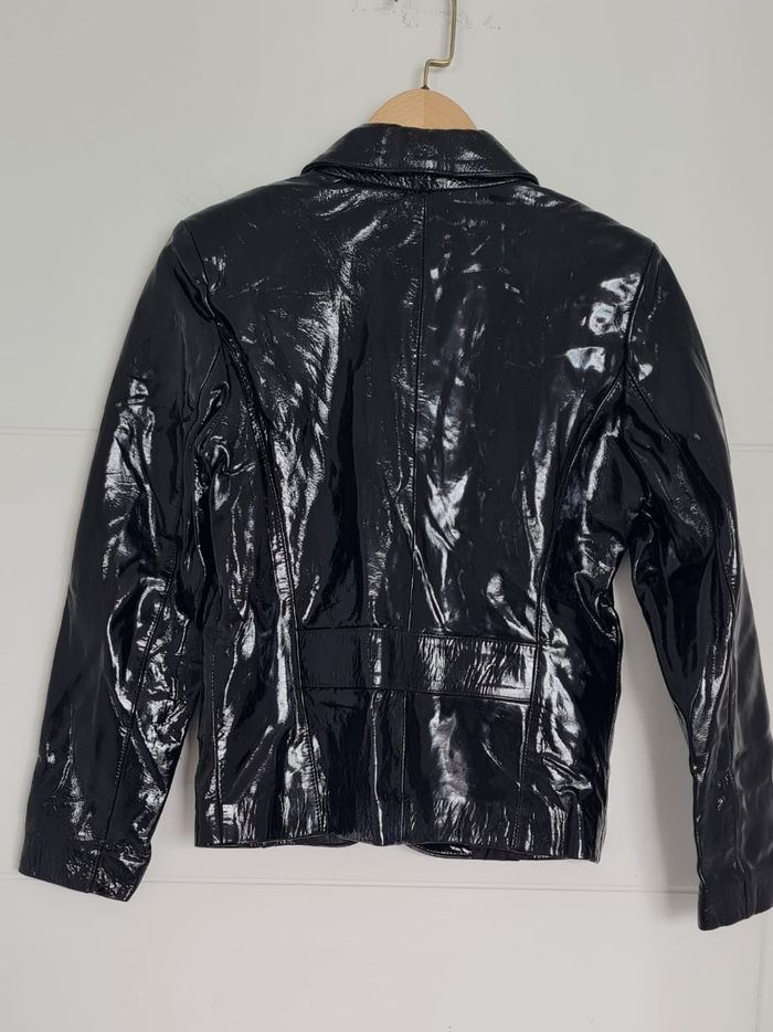 Veste blazer en cuir vernis - photo numéro 3