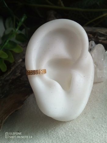 Clip oreille zircons et acier inoxydable doré