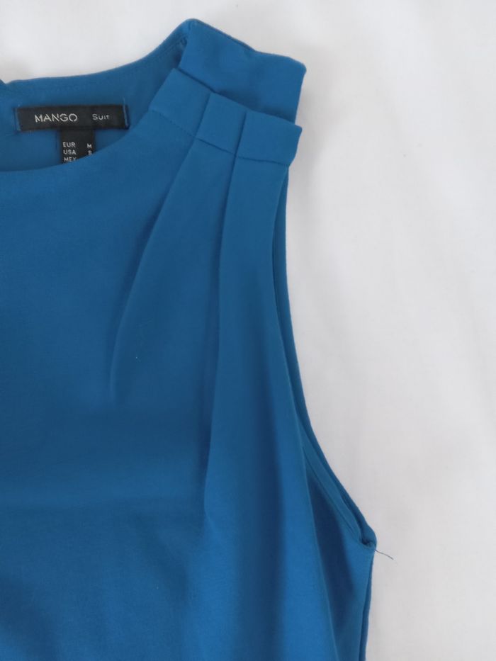 Robe Mango bleu roi longueur genou taille M - photo numéro 5