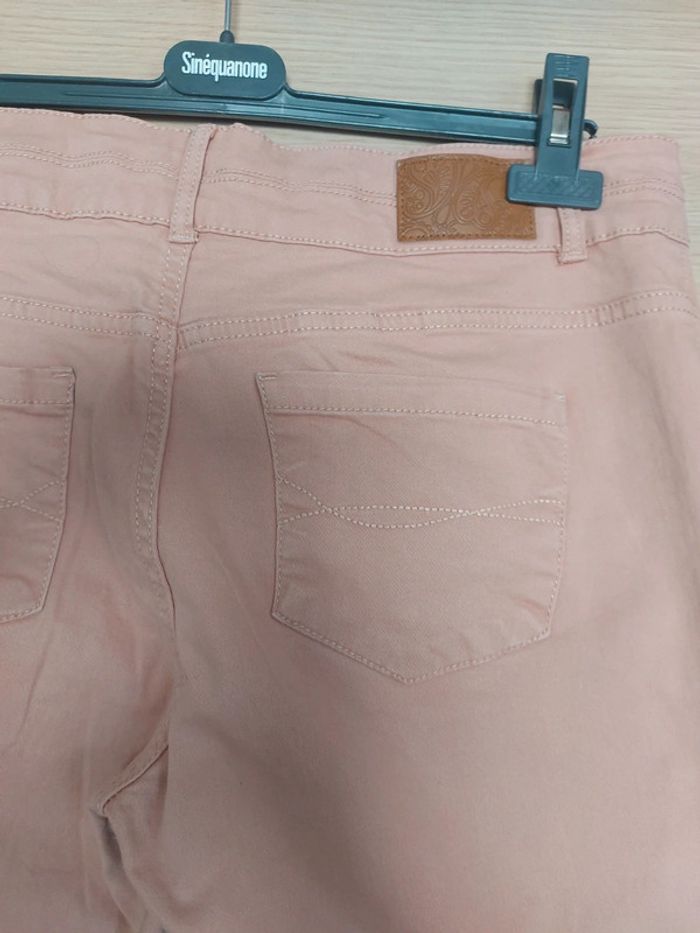 Pantalon jeans rose elasthane - photo numéro 4