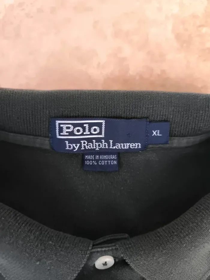 Polo Ralph Lauren homme taille XL vert foncé logo rouge Pima coton excellent état - photo numéro 4