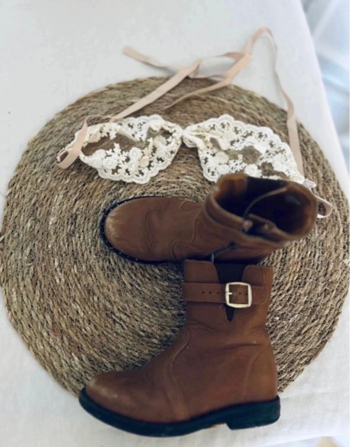 Bottine fille cuir babybotte pointure 24 - photo numéro 2