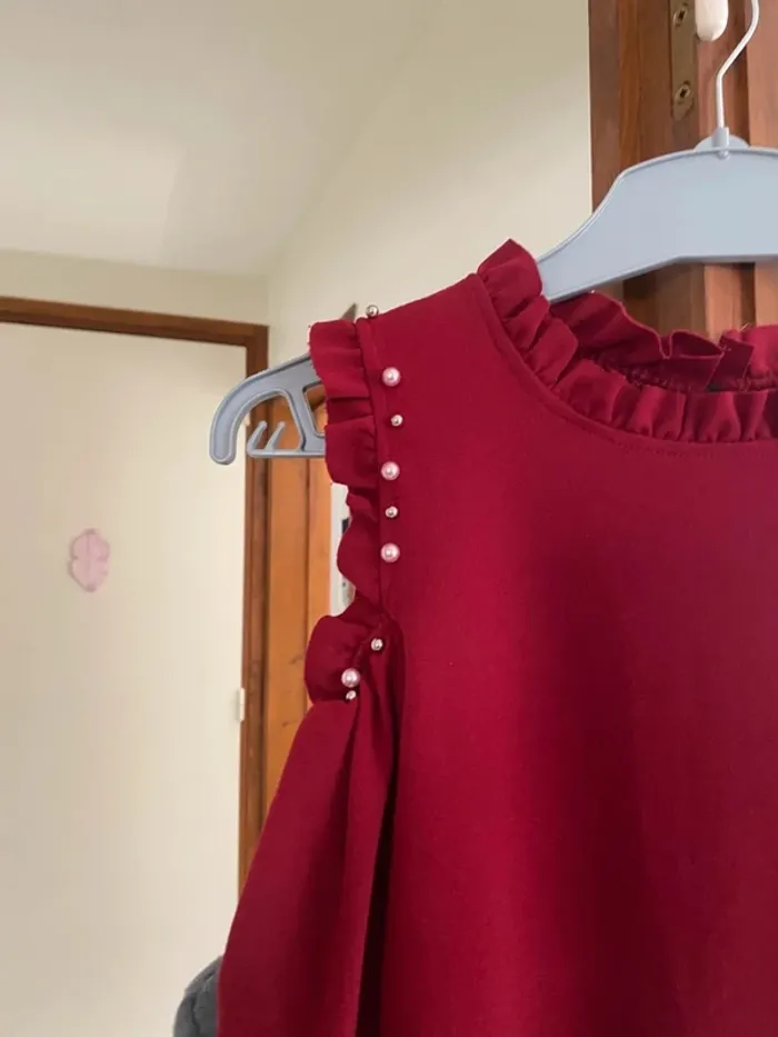 👗 Élégante robe bordeaux à épaules ajourées – Taille XL – Très bon état - photo numéro 3