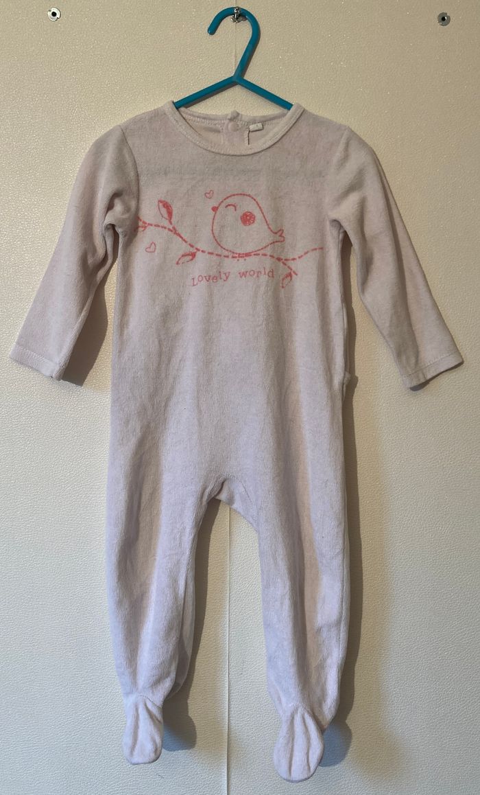 pyjama grenouillère léger motif oiseau taille 12 mois - photo numéro 1